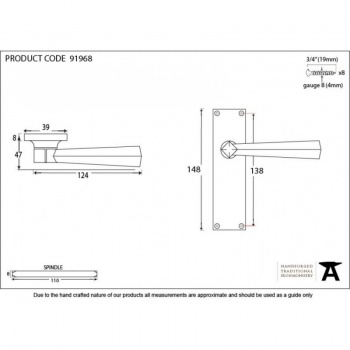 Polished Brass Straight Lever Latch Set