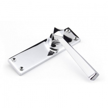 Polished Chrome Straight Lever Latch Set