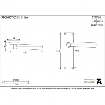 Polished Chrome Straight Lever Latch Set