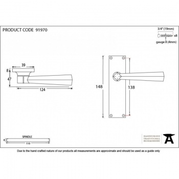 Satin Chrome Straight Lever Latch Set