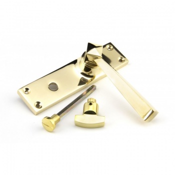 Polished Brass Straight Lever Bathroom Set