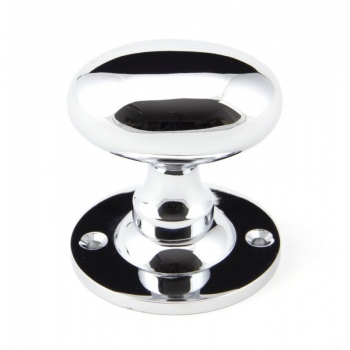 Polished Chrome Oval Mortice/Rim Knob Set