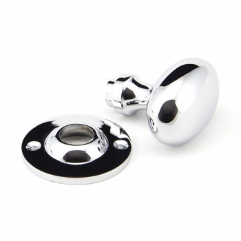 Polished Chrome Oval Mortice/Rim Knob Set