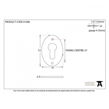 Satin Chrome Oval Euro Escutcheon