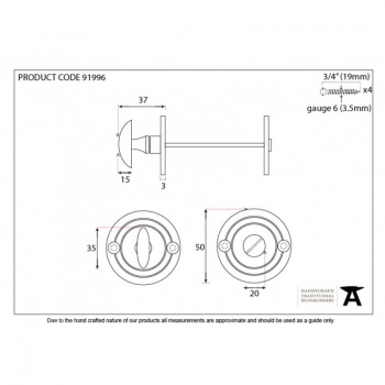 Satin Chrome Round Bathroom Thumbturn