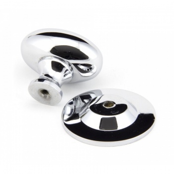 Polished Chrome 40mm Oval Cabinet Knob