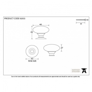 Polished Chrome 40mm Oval Cabinet Knob