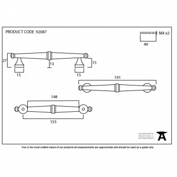 Black Regency Pull Handle - Medium