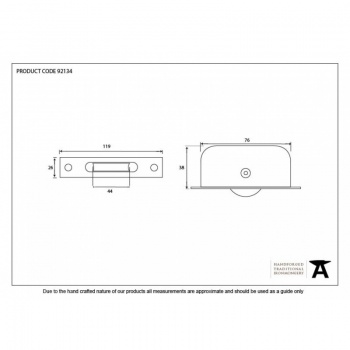 Aged Bronze Square Ended Sash Pulley 75kg