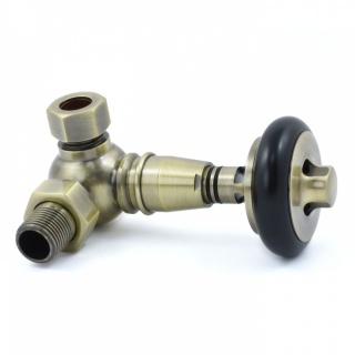 Amberley Thermostatic Radiator Valves - Antique Brass (Corner TRV)