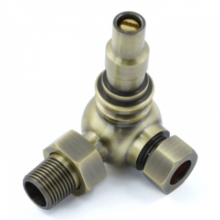 Amberley Thermostatic Radiator Valves - Antique Brass (Corner TRV)