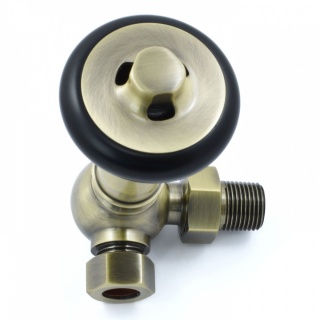 Amberley Thermostatic Radiator Valves - Antique Brass (Corner TRV)