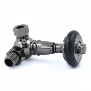 Amberley Thermostatic Radiator Valves - Black Nickel (Corner TRV)