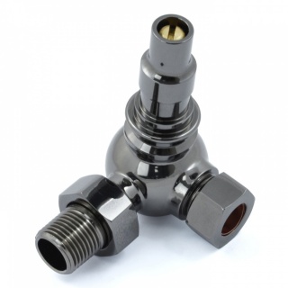 Amberley Thermostatic Radiator Valves - Black Nickel (Corner TRV)