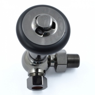 Amberley Thermostatic Radiator Valves - Black Nickel (Corner TRV)