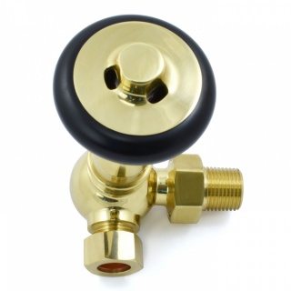 Amberley Thermostatic Radiator Valves - Polished Brass (Corner TRV)