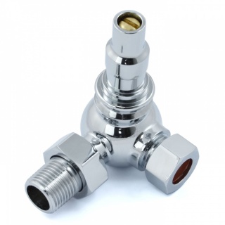 Amberley Thermostatic Radiator Valves - Chrome (Corner TRV)