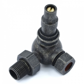 Amberley Thermostatic Radiator Valves - Pewter (Corner TRV)