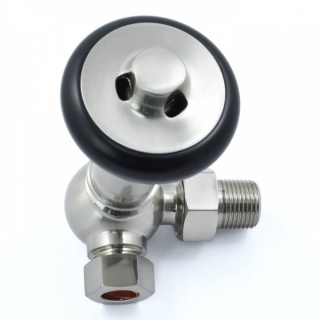 Amberley Thermostatic Radiator Valves - Satin Nickel (Corner TRV)