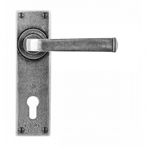 Finesse Allendale Pewter Door Handle on Backplate