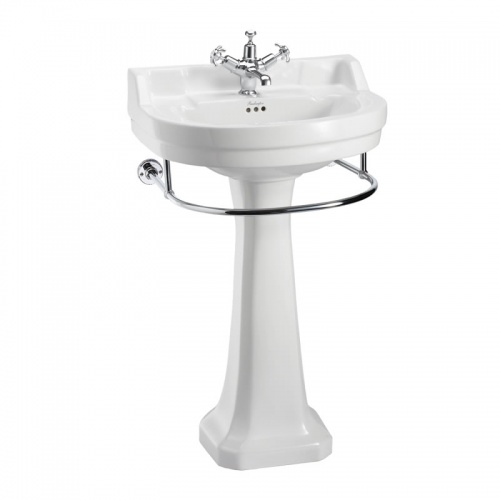 Edwardian Round 56cm Basin, Towel Rail & Regal Pedestal