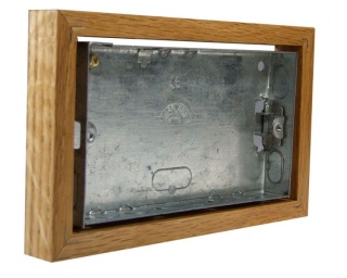 Classic Wood 18mm Surface Mounting Wall Box for 2G Bakelite Horizontal fitting in Light Oak