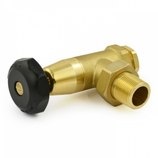 Black and Brass Old School Radiator Valves 3/4 inch - Brass