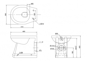 Burlington Back-to-wall Pan