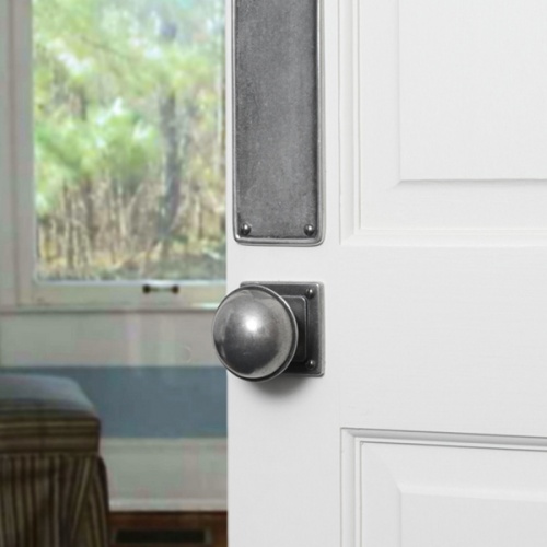 Finesse Beamish Jesmond Pewter Door Knob on Square Rose