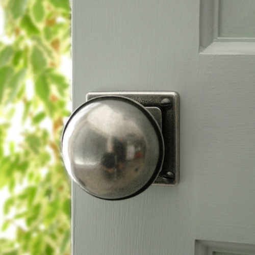 Finesse Beamish Jesmond Pewter Door Knob on Square Rose