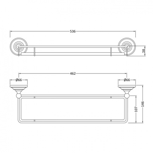 BC Designs Victrion Glass Gallery Shelf