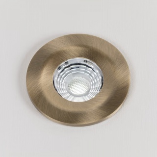 Antique Brass LED Downlights, Fire Rated, Fixed, IP65, CCT Switch, High CRI, Dimmable