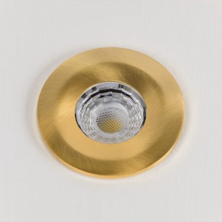 Brushed Gold LED Downlights, Fire Rated, Fixed, IP65, CCT Switch, High CRI, Dimmable