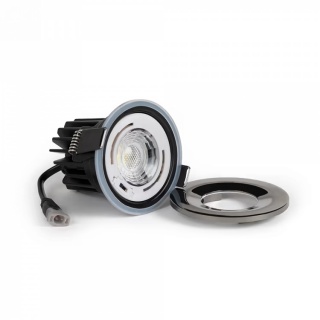 Black Nickel LED Downlights, Fire Rated, Fixed, IP65, CCT Switch, High CRI, Dimmable