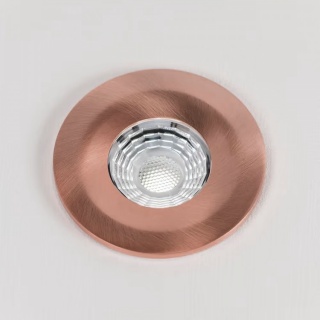 Brushed Copper LED Downlights, Fire Rated, Fixed, IP65, CCT Switch, High CRI, Dimmable