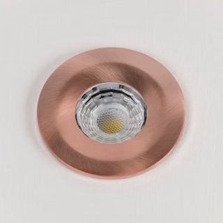 Brushed Copper LED Downlights, Fire Rated, Fixed, IP65, CCT Switch, High CRI, Dimmable