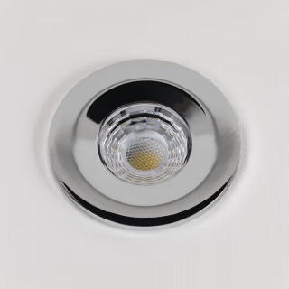 Polished Chrome LED Downlights, Fire Rated, Fixed, IP65, CCT Switch, High CRI, Dimmable