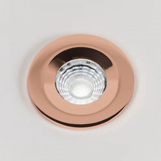 Polished Copper LED Downlights, Fire Rated, Fixed, IP65, CCT Switch, High CRI, Dimmable