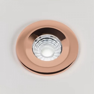 Rose Gold LED Downlights, Fire Rated, Fixed, IP65, CCT Switch, High CRI, Dimmable