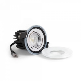 White LED Downlights, Fire Rated, Fixed, IP65, CCT Switch, High CRI, Dimmable