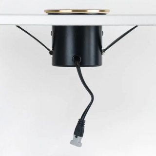 Brushed Gold Adjustable 3K Warm White Tiltable LED Downlights, Fire Rated, IP44, High CRI, Dimmable