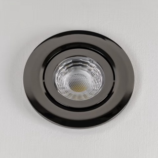 Black Nickel 3K Warm White Tiltable LED Downlights, Fire Rated, IP44, High CRI, Dimmable