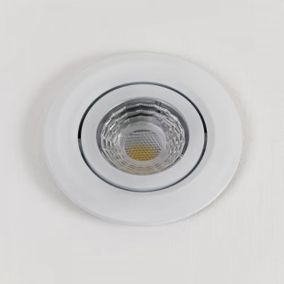 White 3K Warm White Tiltable LED Downlights, Fire Rated, IP44, High CRI, Dimmable