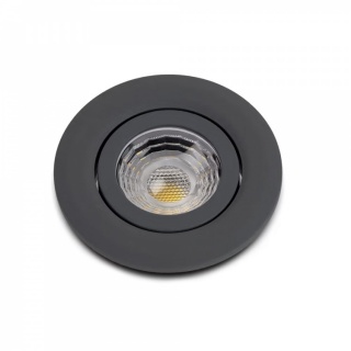 Graphite Grey 3K Warm White Tiltable LED Downlights, Fire Rated, IP44, High CRI, Dimmable