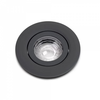 Graphite Grey 3K Warm White Tiltable LED Downlights, Fire Rated, IP44, High CRI, Dimmable