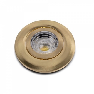 Brushed Brass 4K Cool White Tiltable LED Downlights, Fire Rated, IP44, High CRI, Dimmable