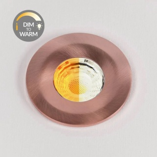 Brushed Copper CCT Dim To Warm LED Downlight Fire Rated IP65