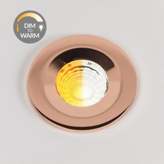 Polished Copper CCT Dim To Warm LED Downlight Fire Rated IP65