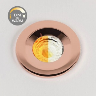 Rose Gold CCT Dim To Warm LED Downlight Fire Rated IP65