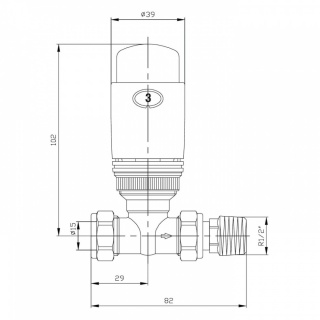 Elegance straight chrome TRV wheel-head & manual wheel-head